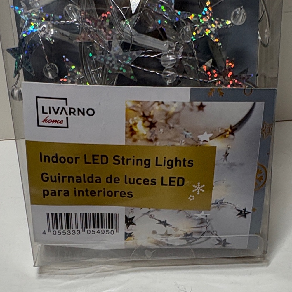Silver Star LED String Lights - Picture 3 of 5